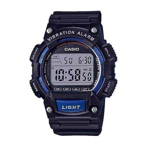 Image of Casio Classic sort /blå resin urkasse med stål quartz multifunktion (3446) Herre ur, model W-736H-2AVEF